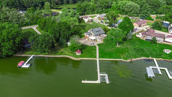 an aerial view of a house