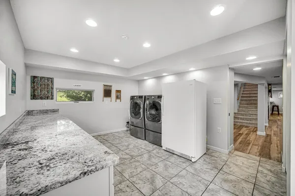 an outdoor view with a sitting space