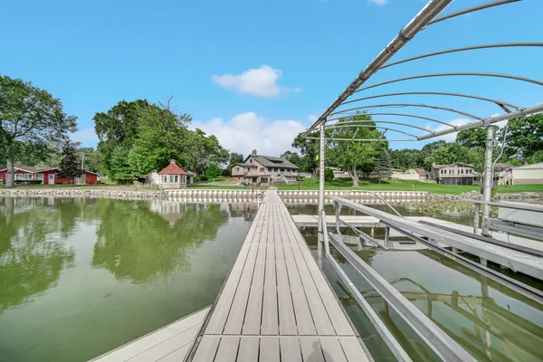 a view of a lake with outdoor space
