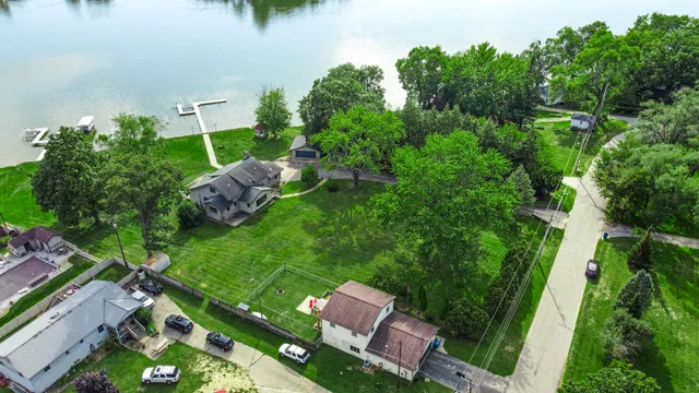 a backyard of a house with lots of green space