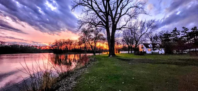 a view of lake with outdoor space