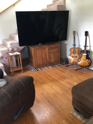 a bathroom with a sink and a large mirror