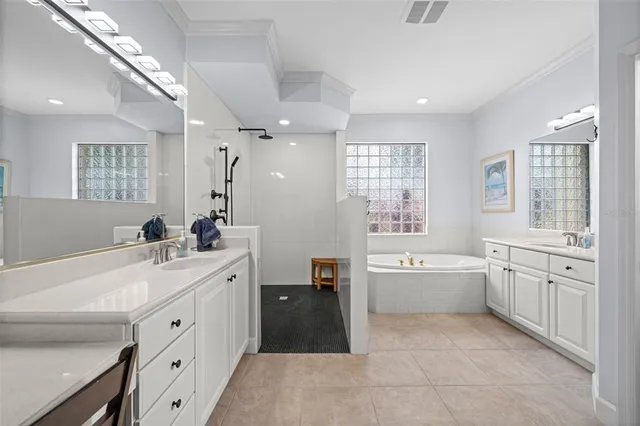 an aerial view of a house with a garden