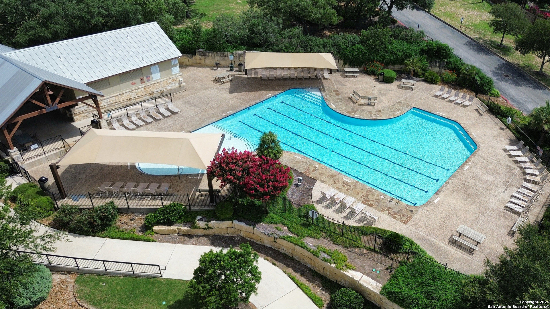 14041 Iron Horse Way Helotes, TX 78023 - Photo 39 of 49 an aerial view of a house with table and chairs
