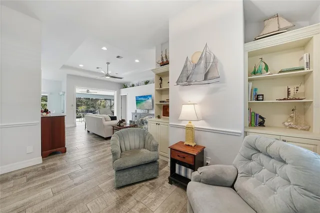 a living room with furniture