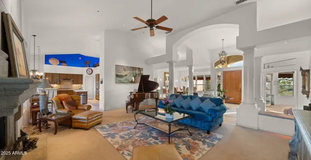 an aerial view of residential houses and city view