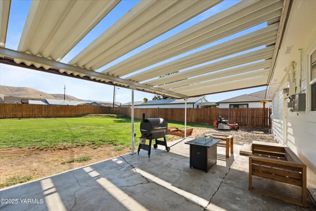 a sitting area with golf course