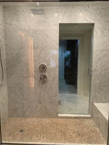 a bathroom with a shower