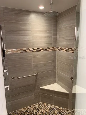 a bathroom with a shower