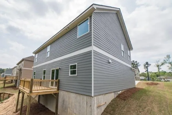 a view of a house with a balcony