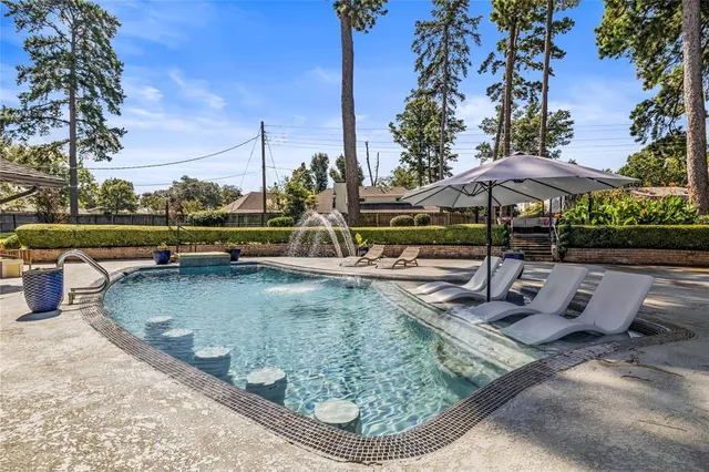 front view of a house with a patio