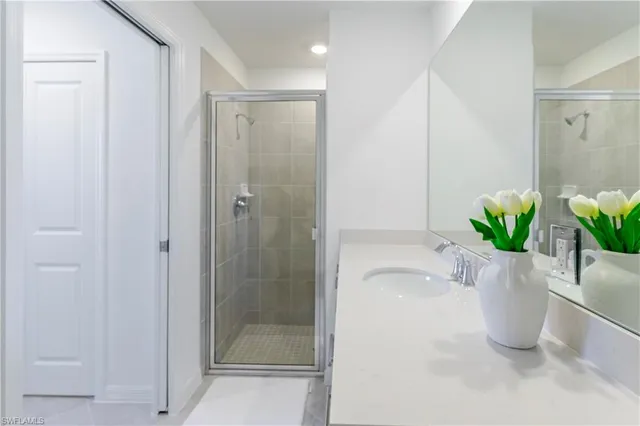 a bathroom with a shower