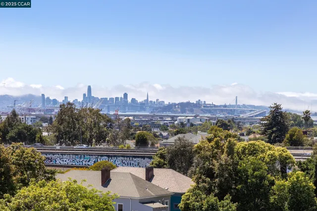 a view of a city with tall buildings