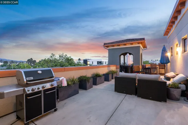 a outdoor view with a sitting space
