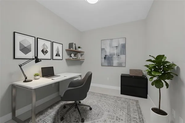 a swimming pool with outdoor seating and yard