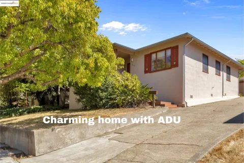 a couple of potted plants in front of door