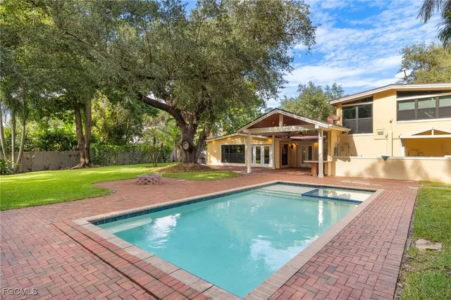 a view of outdoor space yard swimming pool and patio