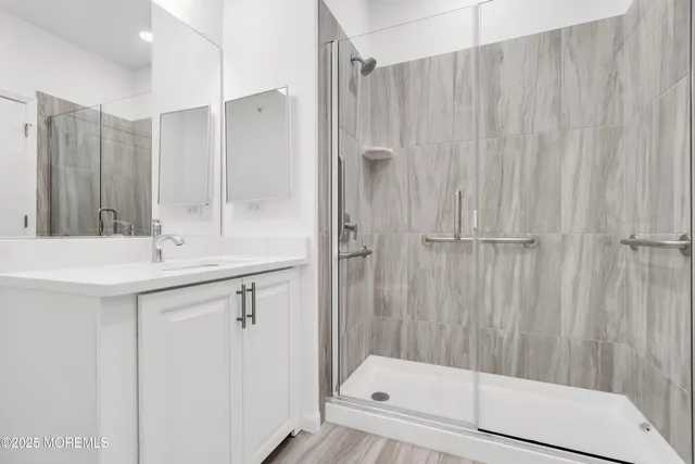 a view of a bench in a backyard