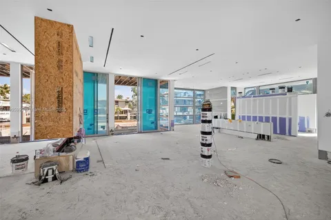 a view of an empty room with a sliding door