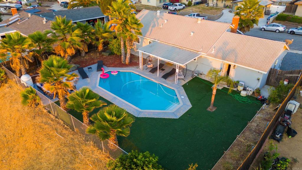 an aerial view of a house
