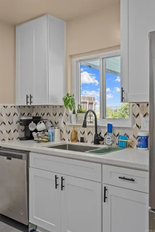 a close view of sink and window