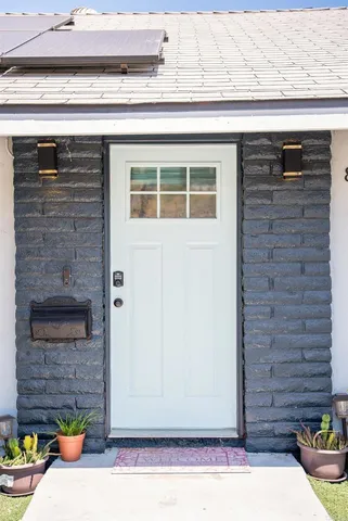 a view of a door of the house