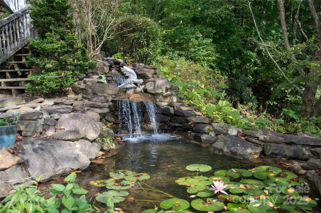 a view of lake with mountain