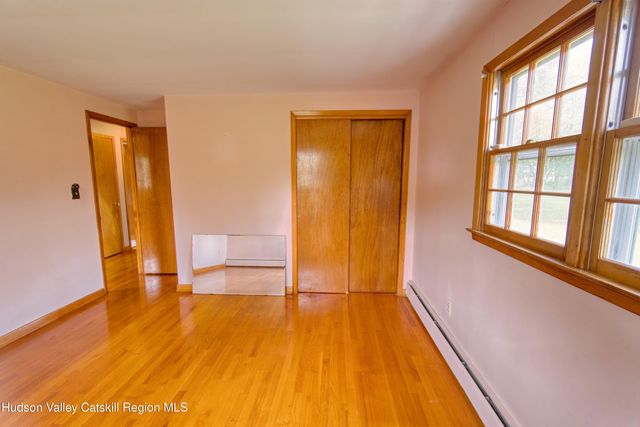 a living room with a large window