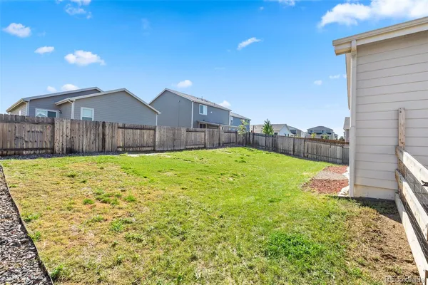 a view of a backyard with a garden and plants