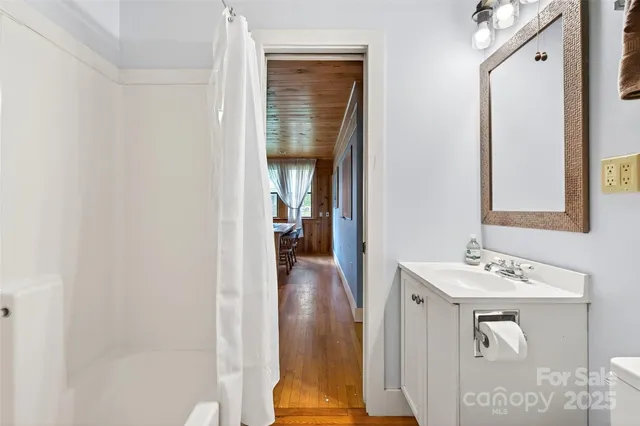 a en suite bathroom with a sink
