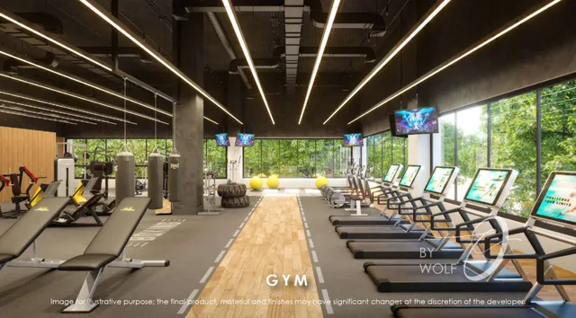 a view of a back yard of the apartment building