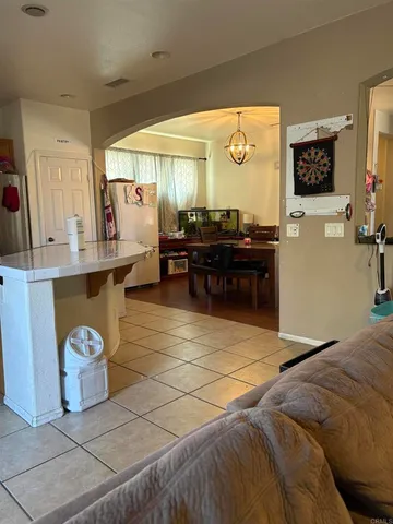 a bed room with a bed and furniture