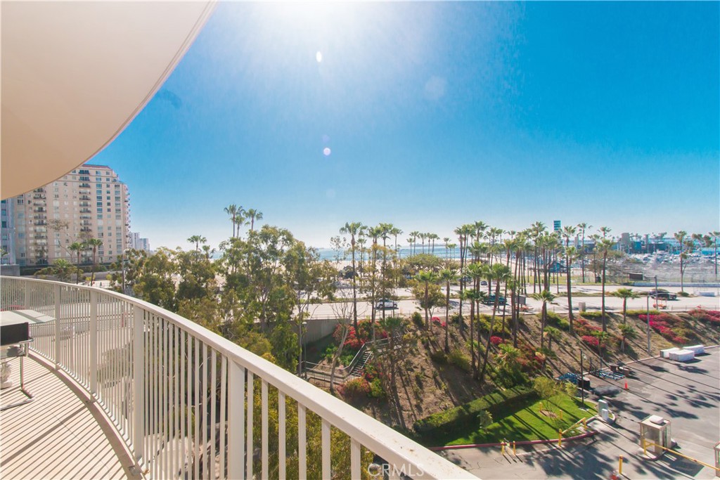 a view of a city from a balcony