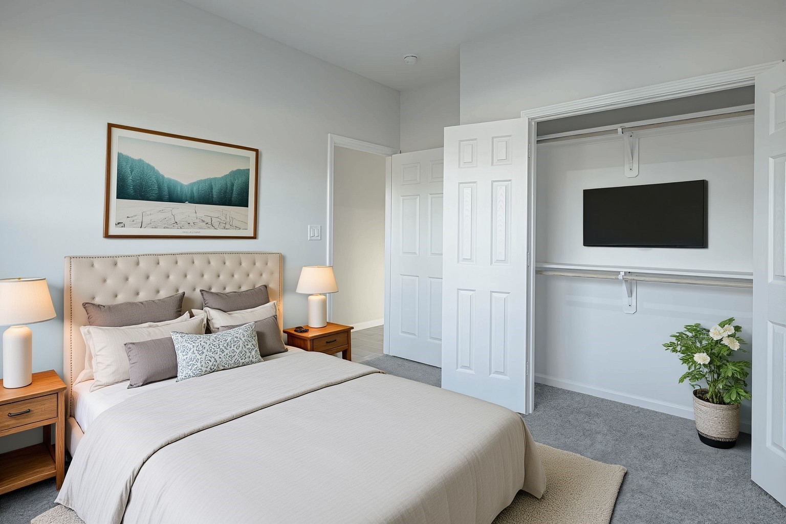 20733 Emerald Street Prairie View, TX 77484 - Photo 20 of 34 a bedroom with a bed and a flat screen tv