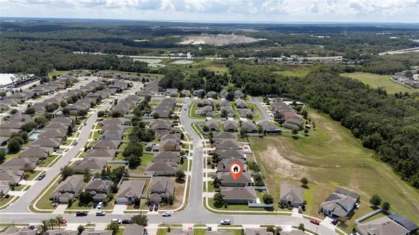 an aerial view of multiple house