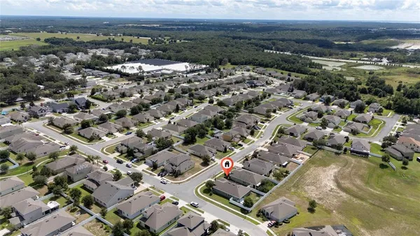 an aerial view of multiple house