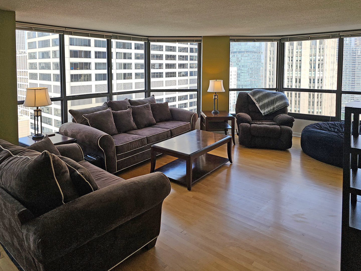 405 North Wabash Avenue, Unit 2613 Chicago, IL 60611 - Photo 9 of 24 a living room with furniture and a large window