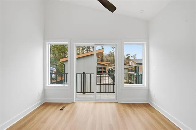 a house view with a garden space