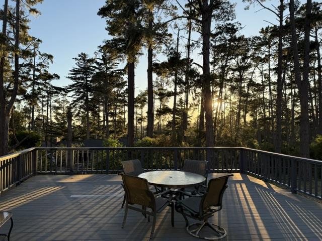 1424 Oleada Road Pebble Beach, CA 93953 - Photo 23 of 30 a view of deck with furniture and trees
