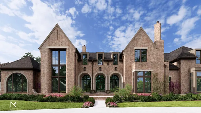 front view of a house with a yard