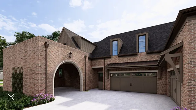 a view of a house with a balcony and a fireplace