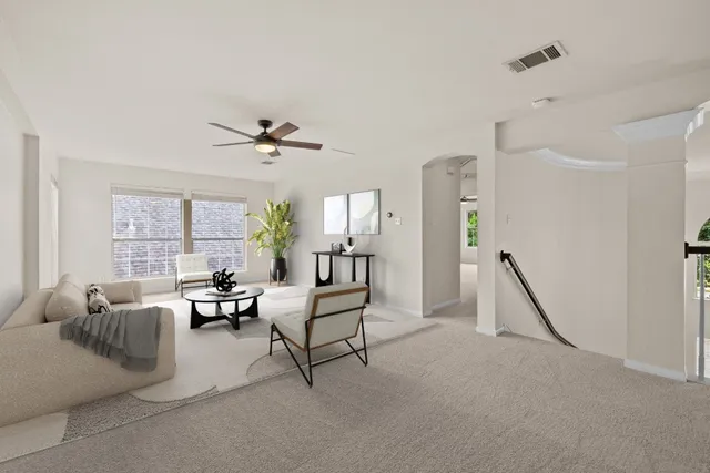 a living room with furniture