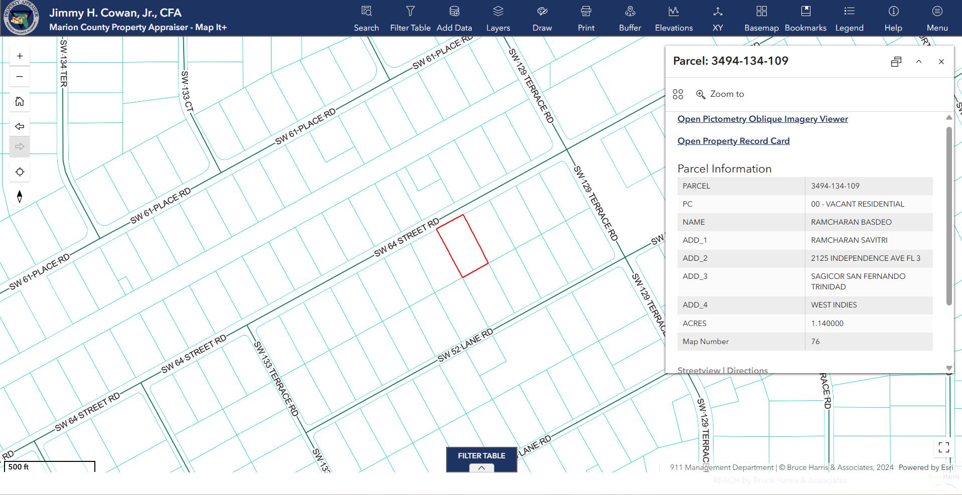 9 Southwest 64th Street Road Ocala, FL 34474 - Photo 2 of 2 Screenshot of parcel and address
