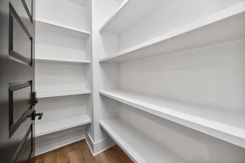 a storage room with empty racks