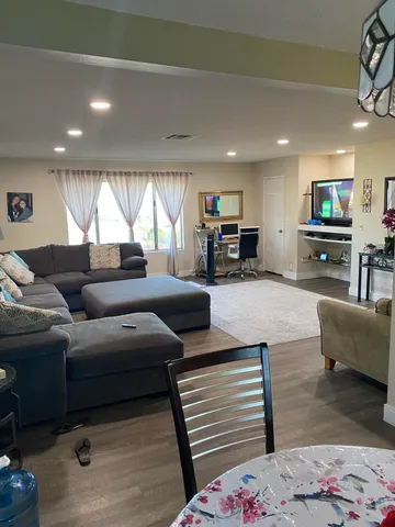 a view of a balcony with an outdoor space