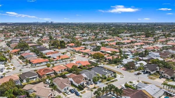 an aerial view of a city
