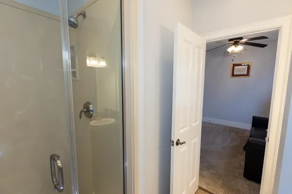 a bathroom with a shower