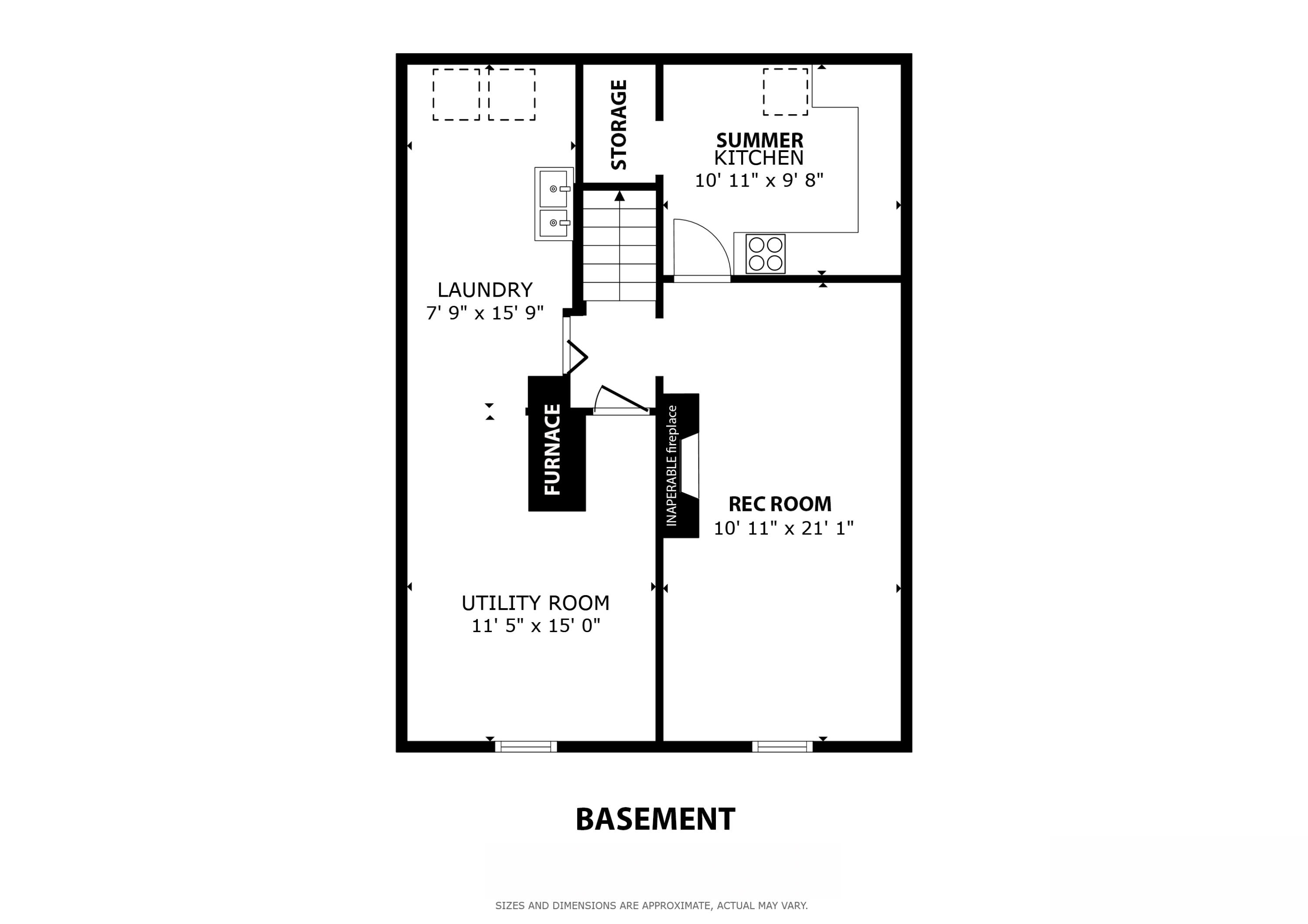 2402 South 9th Street Manitowoc, WI 54220 - Photo 29 of 29 Basement Floorplan
