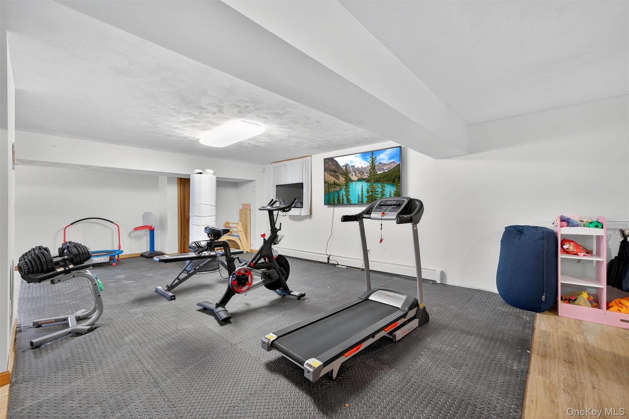 30 Heather Court Middletown, NY 10941 - Photo 36 of 50 a room with gym equipment and a flat screen tv