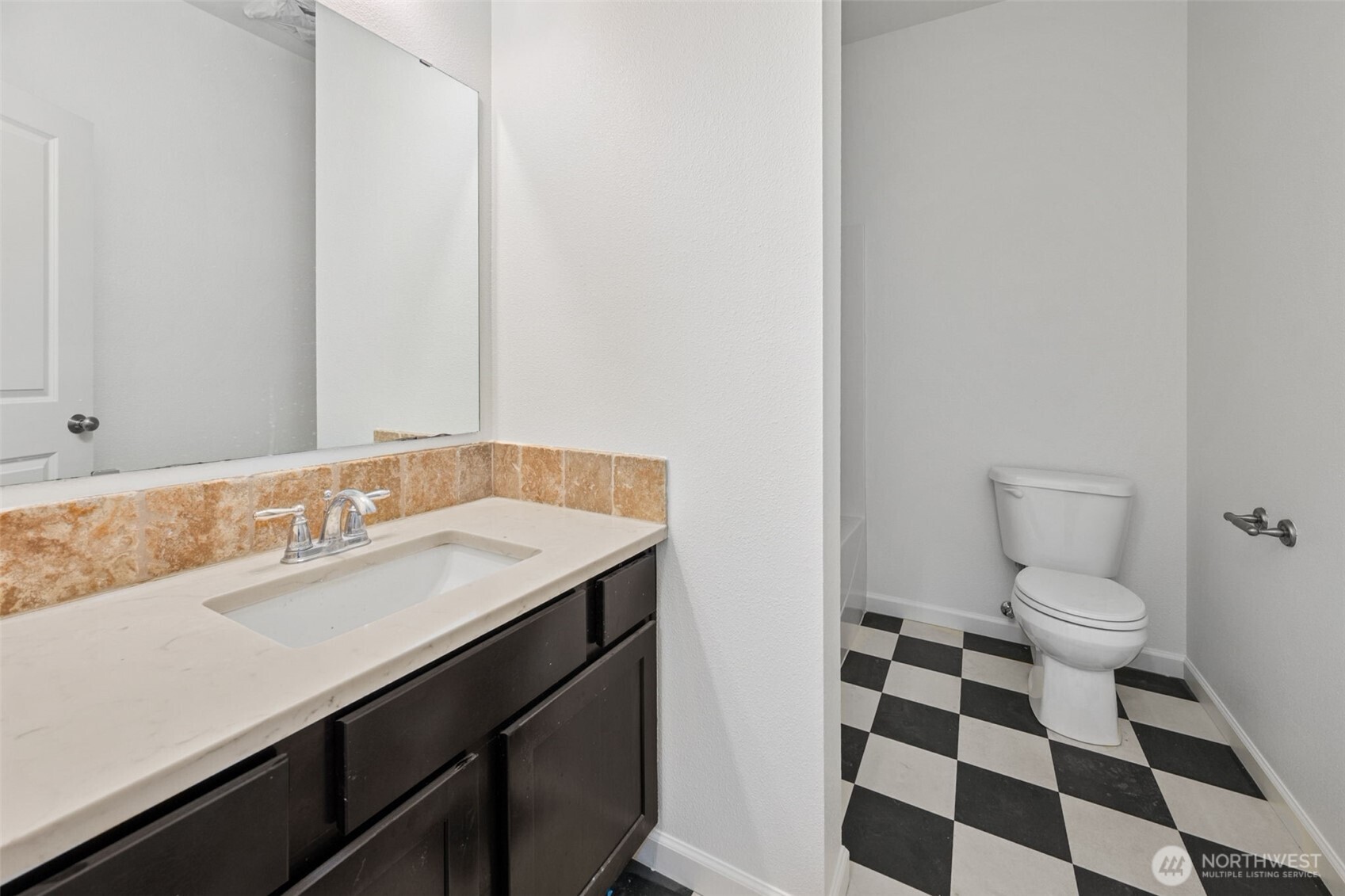 662 Cline Road Randle, WA 98377 - Photo 19 of 36 a bathroom with a sink a toilet a shower and a mirror